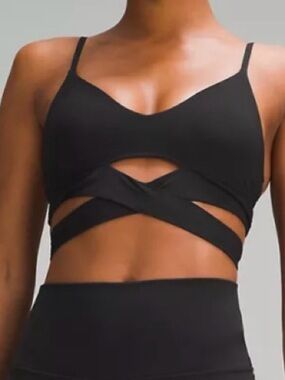 lululemon athletica Still Now Black Strappy Sports Bra